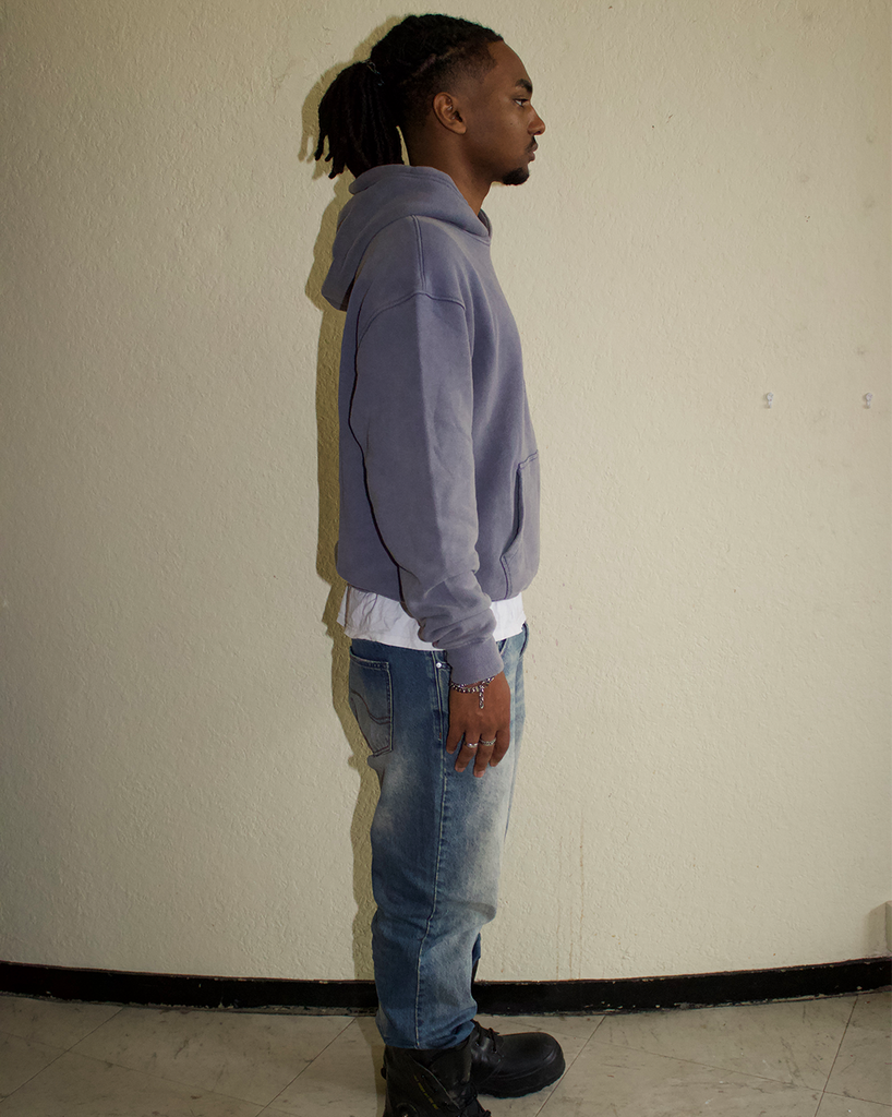 “College” Hoodie - washed blue
